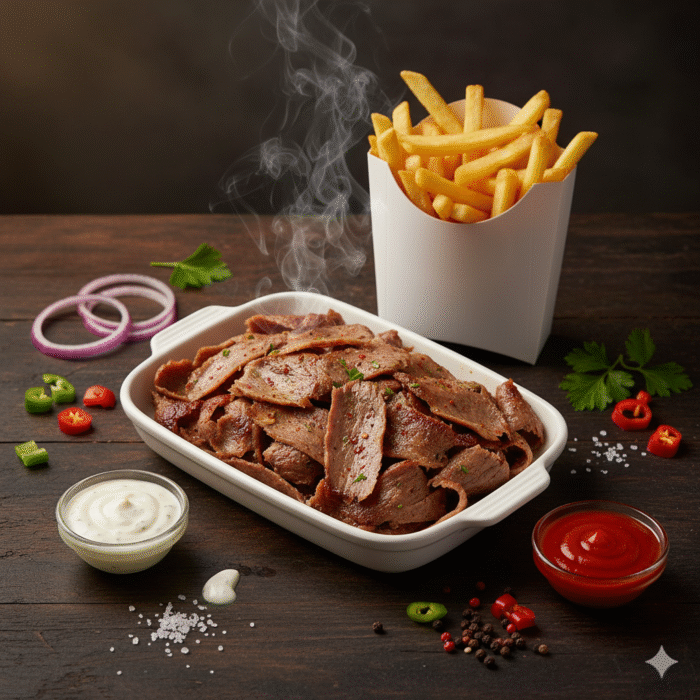 Lamb Doner Meat & Chips - Image 1